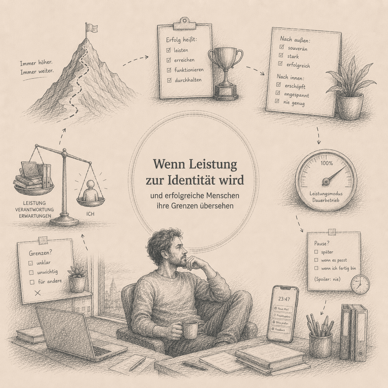 Systemische Denkskizze zum Artikel Eigene Grenzen übersehen